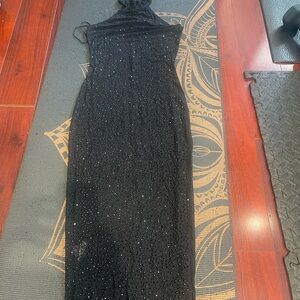 Fashion Nova Black Sparkle Maxi Dress